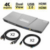 Picture of TESmart Dual HDMI 4x2 Dual Monitor KVM Switch 2 Port Updated 4K@60Hz, Support HDCP 2.2 (Grey)