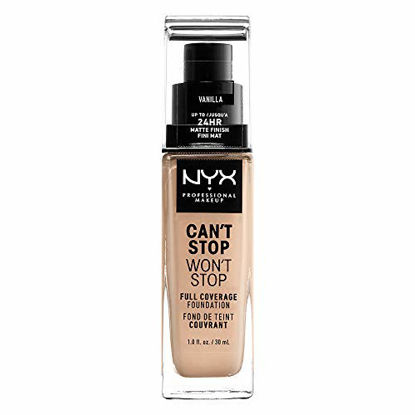 Picture of NYX PROFESSIONAL MAKEUP Can't Stop Won't Stop Full Coverage Foundation - Vanilla, With Yellow Undertone