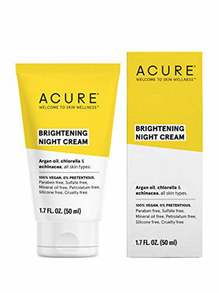 Picture of ACURE Brightening Night Cream | 100% Vegan | For A Brighter Appearance | Argan Oil, Chlorella & Echinacea - Moisturizes, Protects & Hydrates | All Skin Types | 1.7 Fl Oz