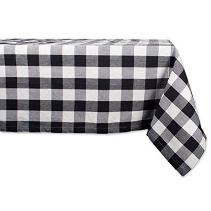 Picture of DII Buffalo Check Collection Classic Tabletop, Tablecloth, 60x104, Black & White