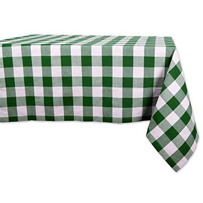 Picture of DII Buffalo Check Collection Classic Tabletop, Tablecloth, 52x52, Green & White