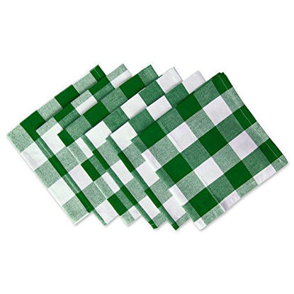 Picture of DII Buffalo Check Collection Classic Tabletop, Napkin Set, 20x20, Green & White 6 Count