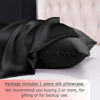 Picture of Ravmix 100% Pure Natural Mulberry Silk Pillowcase Standard Size, 21 Momme 600 Thread Count Hypoallergenic Both Sides for Hair Soft Breathable with Hidden Zipper (20×26 inches, Black)
