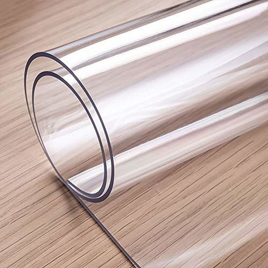 Picture of OstepDecor Custom 2mm Thick Clear Table Cover, 60 x 24 Inch, Clear Table Protector, Water Resistant Clear Desk Pad Desk Mat for Coffee Table, Writing Desk, Countertop