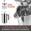 Picture of Mueller French Press Double Insulated 310 Stainless Steel Coffee Maker 4 Level Filtration System, No Coffee Grounds, Rust-Free, Dishwasher Safe