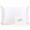 Picture of Ravmix Silk Pillowcase for Hair and Skin Standard Size with Hidden Zipper, Both Sides 21 Momme 600TC Hypoallergenic 100% Mulberry Silk Pillow Case, 20×26inches, 1PCS, Ivory White