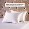 Picture of Ravmix Silk Pillowcase for Hair and Skin Standard Size with Hidden Zipper, Both Sides 21 Momme 600TC Hypoallergenic 100% Mulberry Silk Pillow Case, 20×26inches, 1PCS, Ivory White