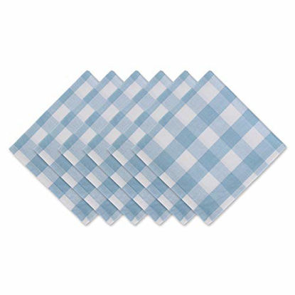 Picture of DII Buffalo Check Collection Classic Tabletop, Napkin Set, 20x20, Light Blue & White 6 Count