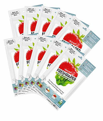 Picture of THE FRESHGLOW Co FRESHPAPER Food Saver Sheets for Produce, 80 Reusable Sheets (10 Pack), Keeps Fruits & Vegetables Fresh for 2-4x Longer- Made in the USA