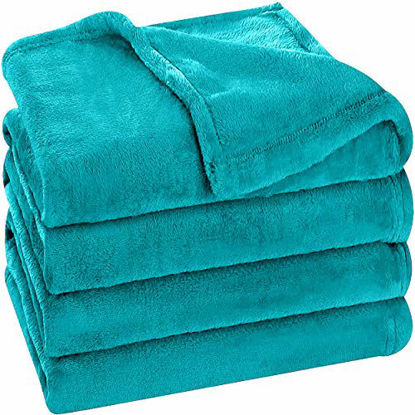 Picture of Utopia Bedding Fleece Blanket Queen Size Turquoise 300GSM Luxury Bed Blanket Fuzzy Soft Blanket Microfiber