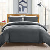 Picture of Bedsure Duvet Cover Twin Size Set with Zipper Closure Solid Twin Size(68x90 inches)-2 Pieces (1 Duvet Cover + 1 Pillow Sham) Washed Ultra Soft Hypoallergenic Microfiber, Charcoal Grey