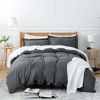 Picture of Bedsure Duvet Cover Twin Size Set with Zipper Closure Solid Twin Size(68x90 inches)-2 Pieces (1 Duvet Cover + 1 Pillow Sham) Washed Ultra Soft Hypoallergenic Microfiber, Charcoal Grey