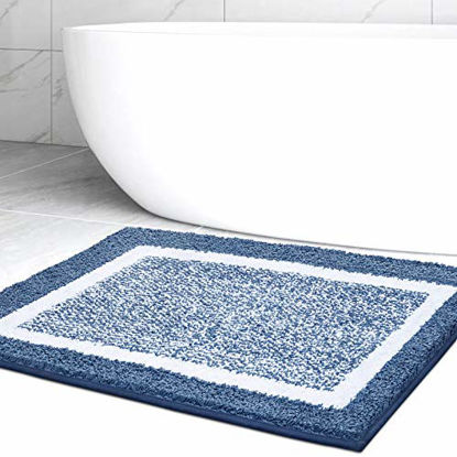 Picture of Color&Geometry Bathroom Rug Mat, Ultra Soft and Water Absorbent Bath Rug, Bath Carpet, Machine Wash/Dry, for Tub, Shower, and Bath Room (16"x24", Navy)