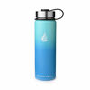 Picture of Hydro Cell Stainless Steel Water Bottle with Straw & Wide Mouth Lids (24oz) - Keeps Liquids Perfectly Hot or Cold with Double Wall Vacuum Insulated Sweat Proof Sport Design (Teal/Blue 24oz)