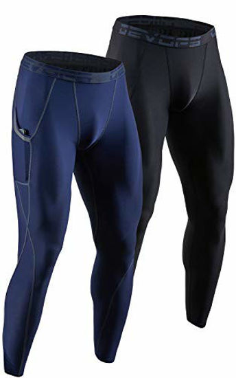 GetUSCart- DEVOPS 2 Pack Men's Compression Pants Athletic Leggings with  Pocket (Medium, Black/Navy)