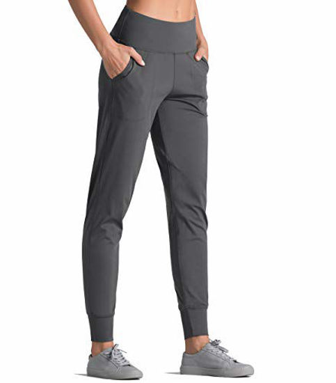 Picture of Dragon Fit Joggers for Women with Pockets,High Waist Workout Yoga Tapered Sweatpants Women's Lounge Pants (Joggers78-DarkGrey, X-Large)