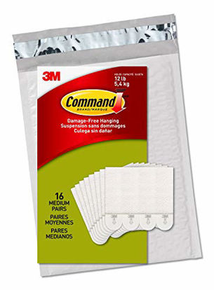 Picture of Command PH204-16NA Picture Hanging Strips, Holds up to 12 lbs., 16 pairs (32 strips), Indoor Use, White
