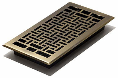 Picture of Decor Grates AJH612-A Oriental Floor Register, 6-Inch by 12-Inch, Antique Brass