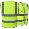 Picture of JKSafety 9 Pockets Class 2 High Visibility Zipper Front Safety Vest With Reflective Strips, Yellow Meets ANSI/ISEA Standards (XX-Large)