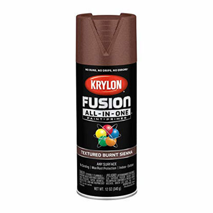 Picture of Krylon K02777007 Fusion All-In-One Spray Paint for Indoor/Outdoor Use, Textured Burnt Sienna Brown