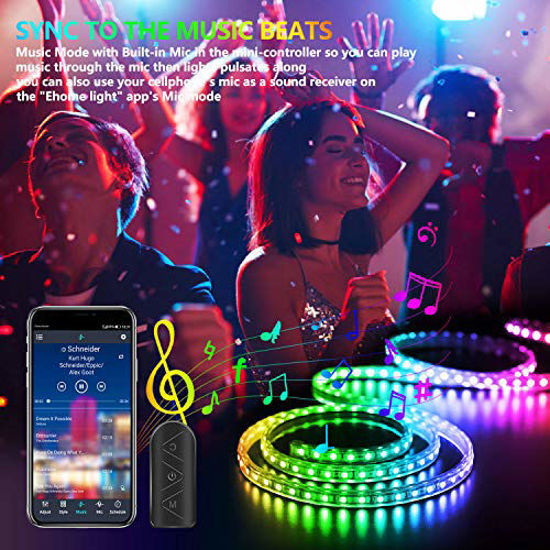 GetUSCart- 50Ft LED Strip Lights Music Sync Color Changing RGB LED ...
