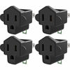 Picture of 3-2 Prong Adapters Grounding Adapter JACKYLED 3-Prong to 2-Prong Adapter ETL Listed Fireproof Material 200 Resistant Heavy Duty Wall Plugs for Household Appliances Industrial, Black, 4 Pack