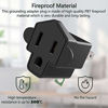 Picture of 3-2 Prong Adapters Grounding Adapter JACKYLED 3-Prong to 2-Prong Adapter ETL Listed Fireproof Material 200 Resistant Heavy Duty Wall Plugs for Household Appliances Industrial, Black, 4 Pack