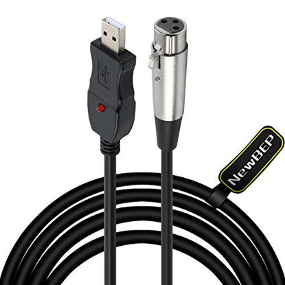 Picture of USB Microphone Cable, NewBEP 3 Pin USB Male to XLR Female Mic Link Converter Cable Studio Audio Cable Connector Cords Adapter for Microphones or Recording Karaoke Sing,3M(USB Microphone Cable)