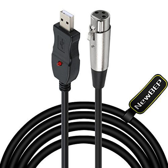 GetUSCart- USB Microphone Cable, NewBEP 3 Pin USB Male to XLR Female Mic  Link Converter Cable Studio Audio Cable Connector Cords Adapter for  Microphones or Recording Karaoke Sing,3M(USB Microphone Cable)