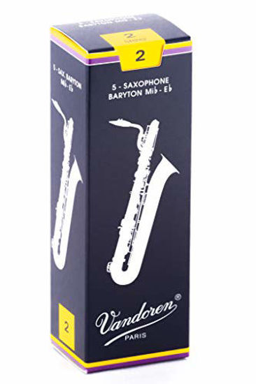 Picture of Vandoren SR242 Bari Sax Traditional Reeds Strength 2; Box of 5
