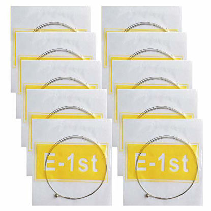 Picture of Acoustic Guitar High E Strings, Light Tension - Corrosion-Resistant Rust-Prevent Brass, Offers a Bright and Well-Balanced Acoustic Tone High E 1st 10 Pack