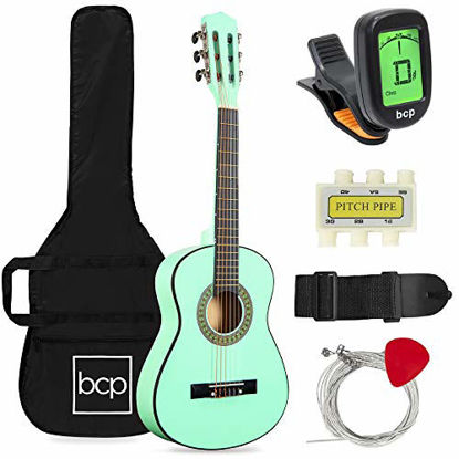Picture of Best Choice Products 30in Kids Acoustic Guitar Beginner Starter Kit with Electric Tuner, Strap, Case, Strings - SoCal Green