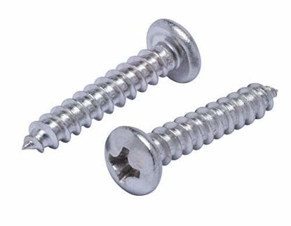 Picture of #6 X 3/4" Stainless Pan Head Phillips Wood Screw, (100pc), 18-8 (304) Stainless Steel Screws by Bolt Dropper