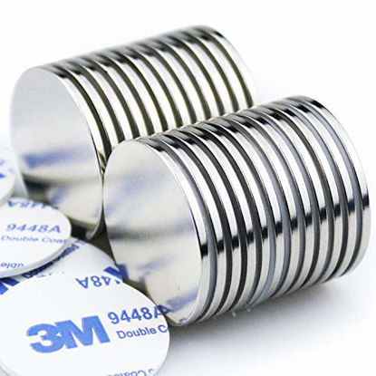 Picture of Strong Neodymium Disc Magnets Stronger Than N35 Rare Earth Magnets - 1.26 inch x 0.08 inch, Pack of 24