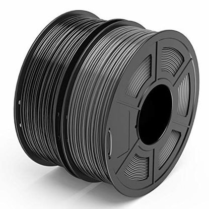 Picture of TECBEARS PLA 3D Printer Filament 1.75mm Black+ Gray, Dimensional Accuracy +/- 0.02 mm, 1 Kg Per Spool, Pack of 2