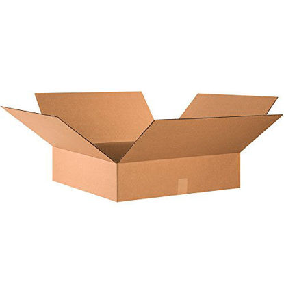 Picture of Partners Brand P24246 Flat Corrugated Boxes, 24"L x 24"W x 6"H, Kraft (Pack of 10)