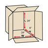 Picture of Partners Brand P24246 Flat Corrugated Boxes, 24"L x 24"W x 6"H, Kraft (Pack of 10)