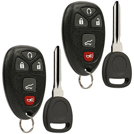 Picture of Key Fob Keyless Entry Remote with Ignition Key fits Chevy Suburban Tahoe Traverse/GMC Acadia Yukon/Cadillac Escalade SRX/Buick Enclave/Saturn Outlook, Set of 2