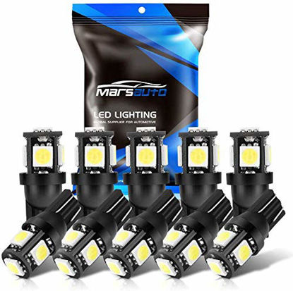 Picture of Marsauto 194 LED Light Bulbs, 6000k Super Bright T10 168 2825 5SMD Replacement bulbs for License Plate Lights Lamp, Courtesy Dome Map Door Lights, Pack of 10