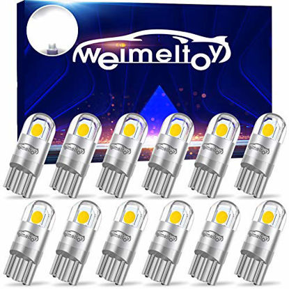 Picture of WEIMELTOY 194 Led Car Bulb 3030 Chipset 2SMD T10 194 168 W5W Led Wedge Light Bulb 1.5W 12V License Plate Courtesy Step Map Lights Trunk Lamp Clearance Lights (12pcs)