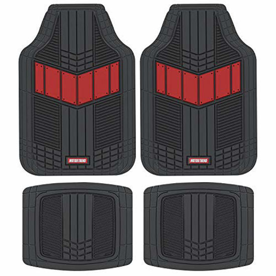 Picture of Motor Trend DualFlex Two-Tone Rubber Car Floor Mats for Automotive SUV Van Truck Liners - Channel Drainer All Weather Protection