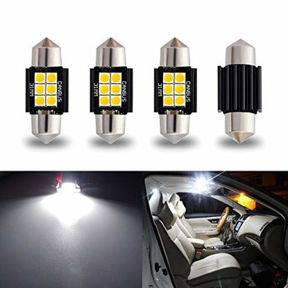 Picture of iBrightstar Newest 9-30V Extremely Bright DE3175 DE3021 Festoon Error Free 1.25" 31mm LED for Interior Map Dome Lights and License Plate Courtesy Lights, Xenon White