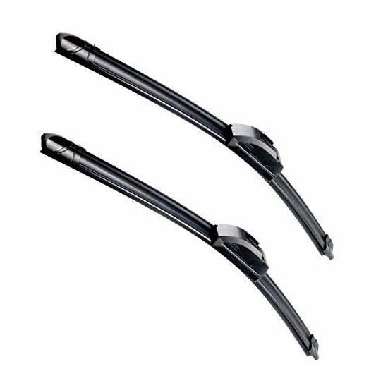 OEM Quality Premium All-Season 22''+22'' Windshield Natural Rubber J-Hook Wiper Blades Set of 2 