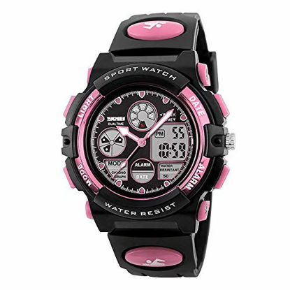 Picture of Girls Digital Watches Ages Age 5-15, Pink Digital Sports Waterproof Watches for Kids Birthday Presents Gifts for Girls Boys 5-12 Year Old Children Young Teen Electronic Watches with Alarm Stopwatch