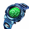 Picture of Boys Watch Digital Sports Waterproof Electronic Childrens Kids Watches Alarm Clock 12/24 H Stopwatch Calendar Boy Girl Wristwatch - Blue