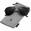 Picture of SOJOS Classic Aviator Polarized Sunglasses for Men Women Vintage Retro Style SJ1054 with Black Frame/Grey Lens