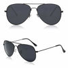 Picture of SOJOS Classic Aviator Polarized Sunglasses for Men Women Vintage Retro Style SJ1054 with Black Frame/Grey Lens