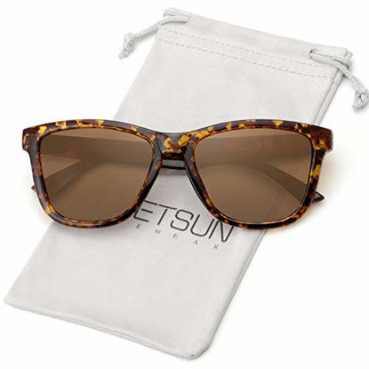 Picture of MEETSUN Polarized Sunglasses for Women Men Classic Retro Designer Style (Tortoise Shell, 54)