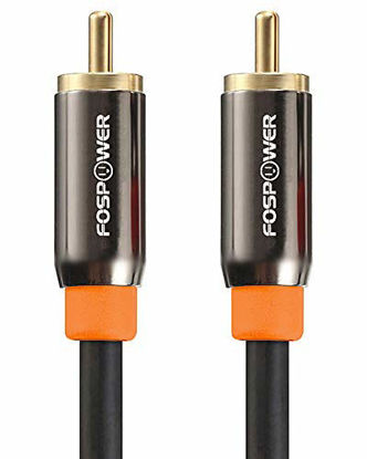 Picture of FosPower (6 Feet) Digital Audio Coaxial Cable [24K Gold Plated Connectors] Premium S/PDIF RCA Male to RCA Male for Home Theater, HDTV, Subwoofer, Hi-Fi Systems