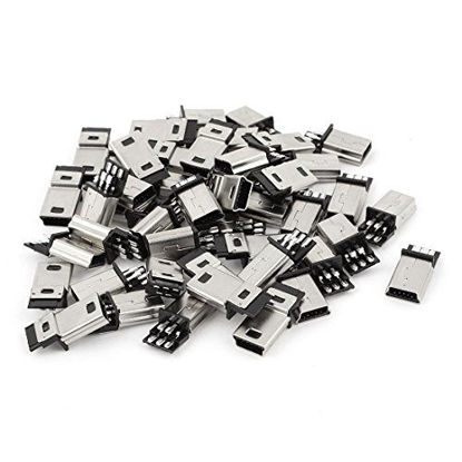 Picture of uxcell 45Pcs Mini USB 5pin Type B Male Connector PCB Mount Socket